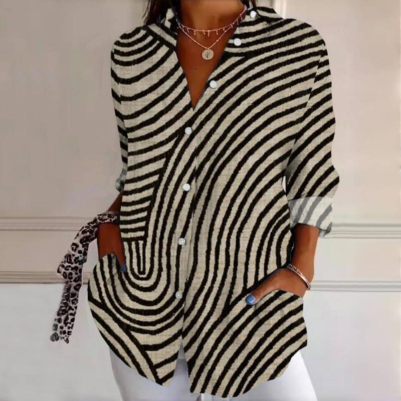 Kathleen | Inspiración Vintage Striped Blusa