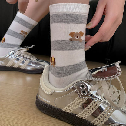 Lässige Calcetines de Hilo con Welpenmotiv