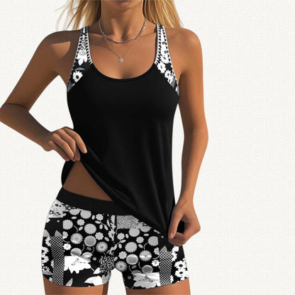 Vera | Loose Tankini Premium con Floral Bermudas