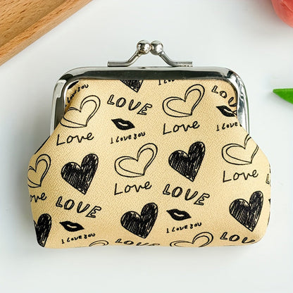 Silueta Corazón con Estampado de Autor Cartera de Piel Premium