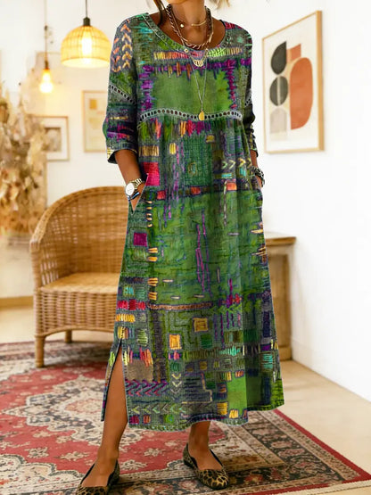 Sophie | Ethnic Mosaico de Texturas Vestido