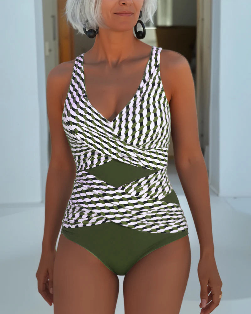 Cacao | Crossed Tankini Premium con Cut-Out Detail