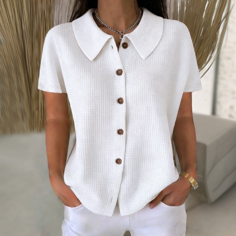 Lässige Einfarbige Blusa de Seda