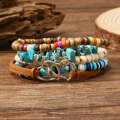 Boho-Brazalete de Perlas Orgánicas