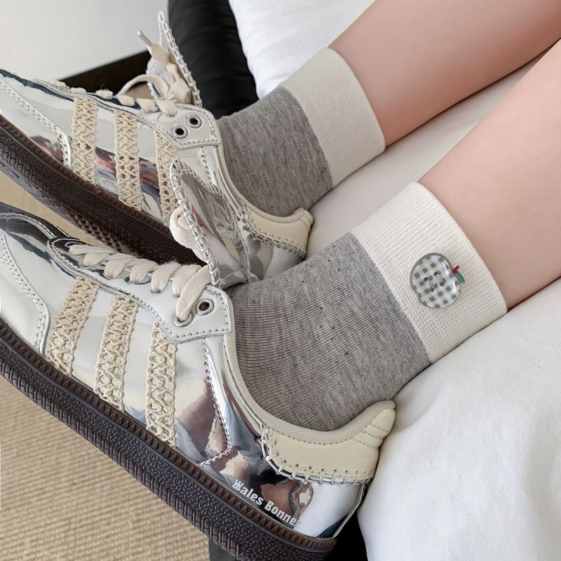 Lässige Calcetines de Hilo con Farbblock