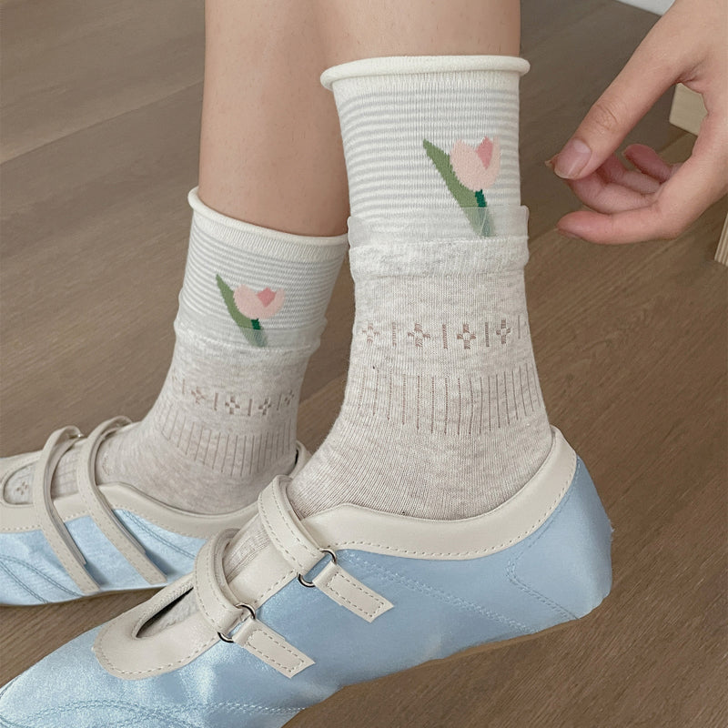 Inspiración Vintage-Freizeitsocken