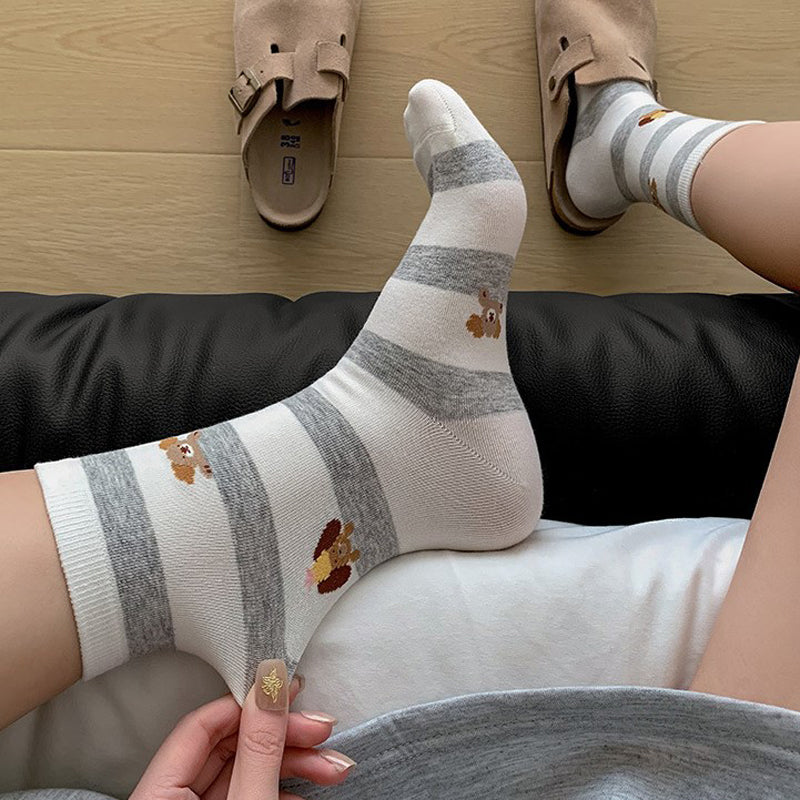 Lässige Calcetines de Hilo con Welpenmotiv