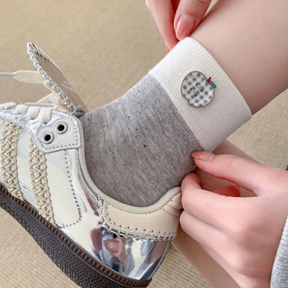 Lässige Calcetines de Hilo con Farbblock