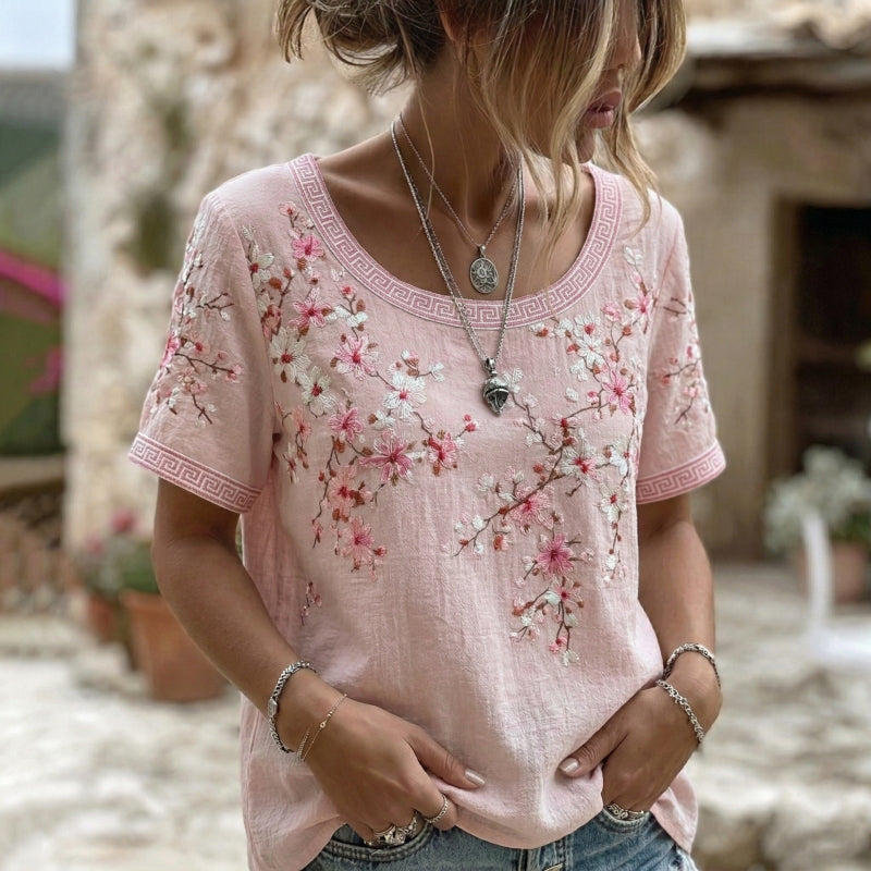 Inspiración Vintage-Camiseta Premium Cotton con Motivo Botánico
