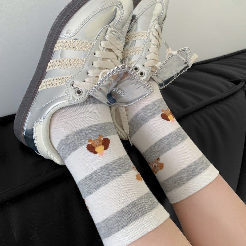 Lässige Calcetines de Hilo con Welpenmotiv
