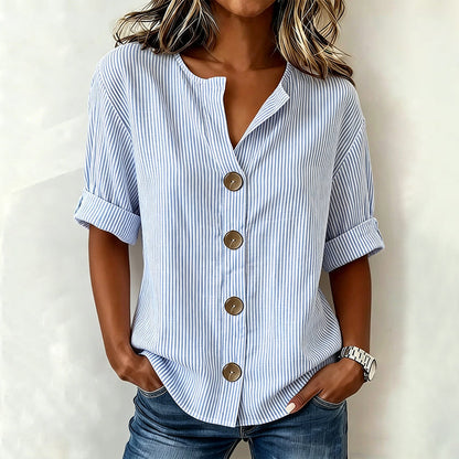 Lässige Gestreifte Blusa de Seda