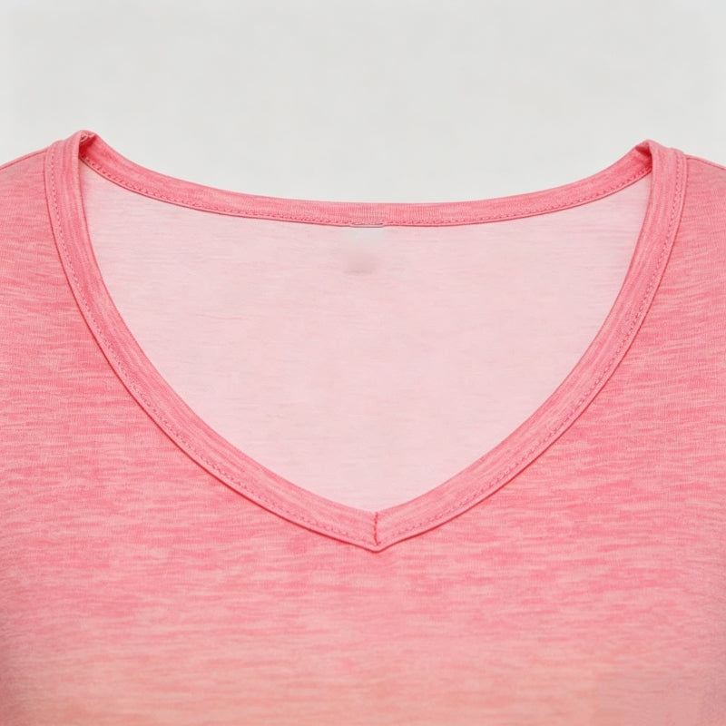 Casual Refinado Efecto Degradado Líquido-Camiseta Premium Cotton