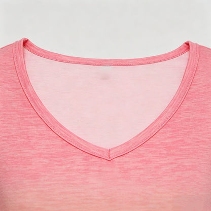 Casual Refinado Efecto Degradado Líquido-Camiseta Premium Cotton