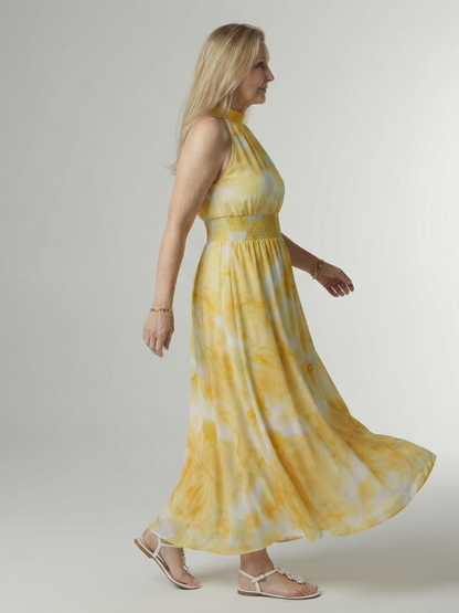 Sylin | Gathered Halter Vestido Midi