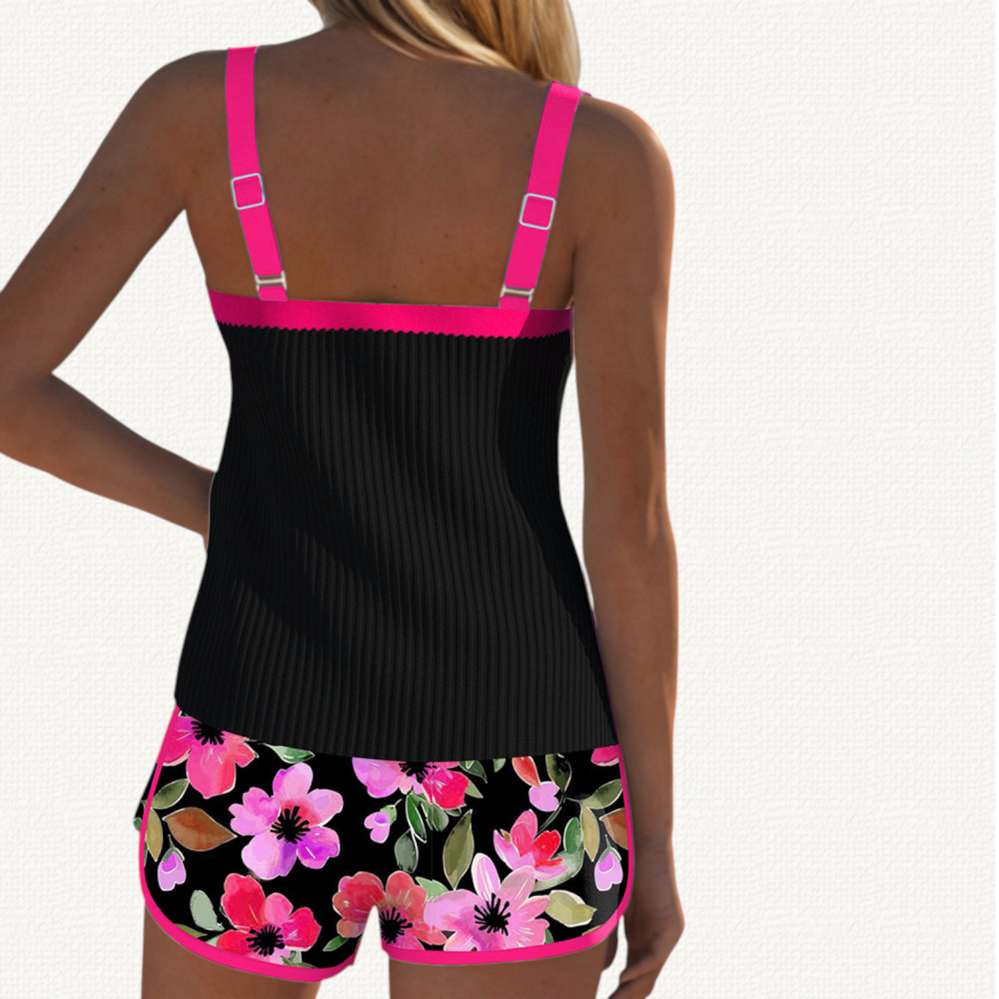Marina | Ruffled Tankini Premium con Ruffles y Bermudas
