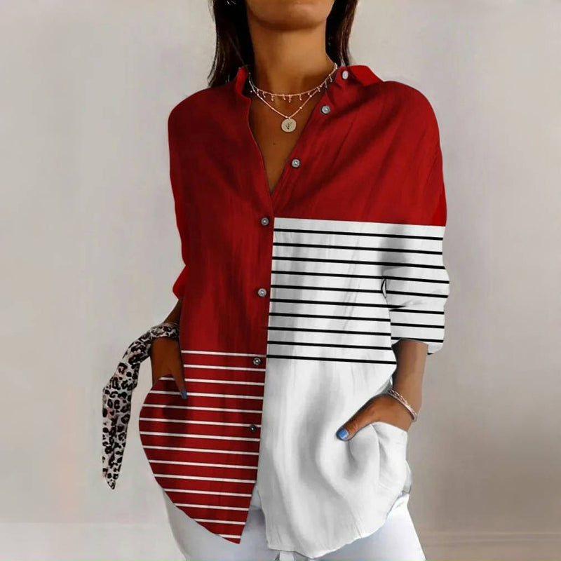 Charlotte | Colour Block Striped Blusa