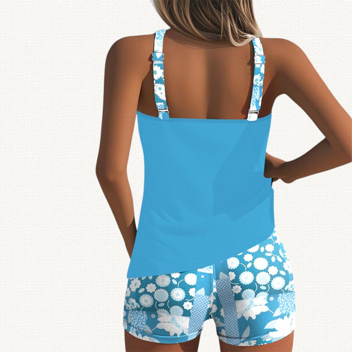 Vera | Loose Tankini Premium con Floral Bermudas