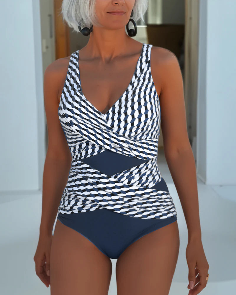 Cacao | Crossed Tankini Premium con Cut-Out Detail