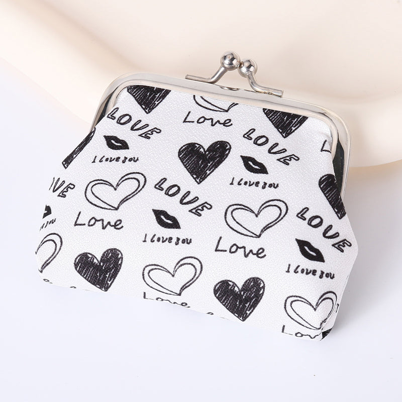 Silueta Corazón con Estampado de Autor Cartera de Piel Premium