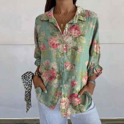 Susan | Inspiración Vintage Floral Print Blusa