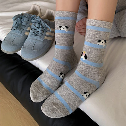 Lässige Calcetines de Hilo con Welpenmotiv