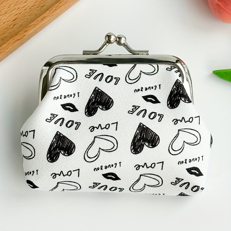 Silueta Corazón con Estampado de Autor Cartera de Piel Premium