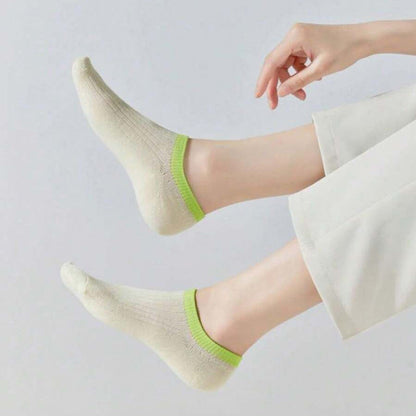 Lässige Calcetines de Hilo con Farbblockmuster