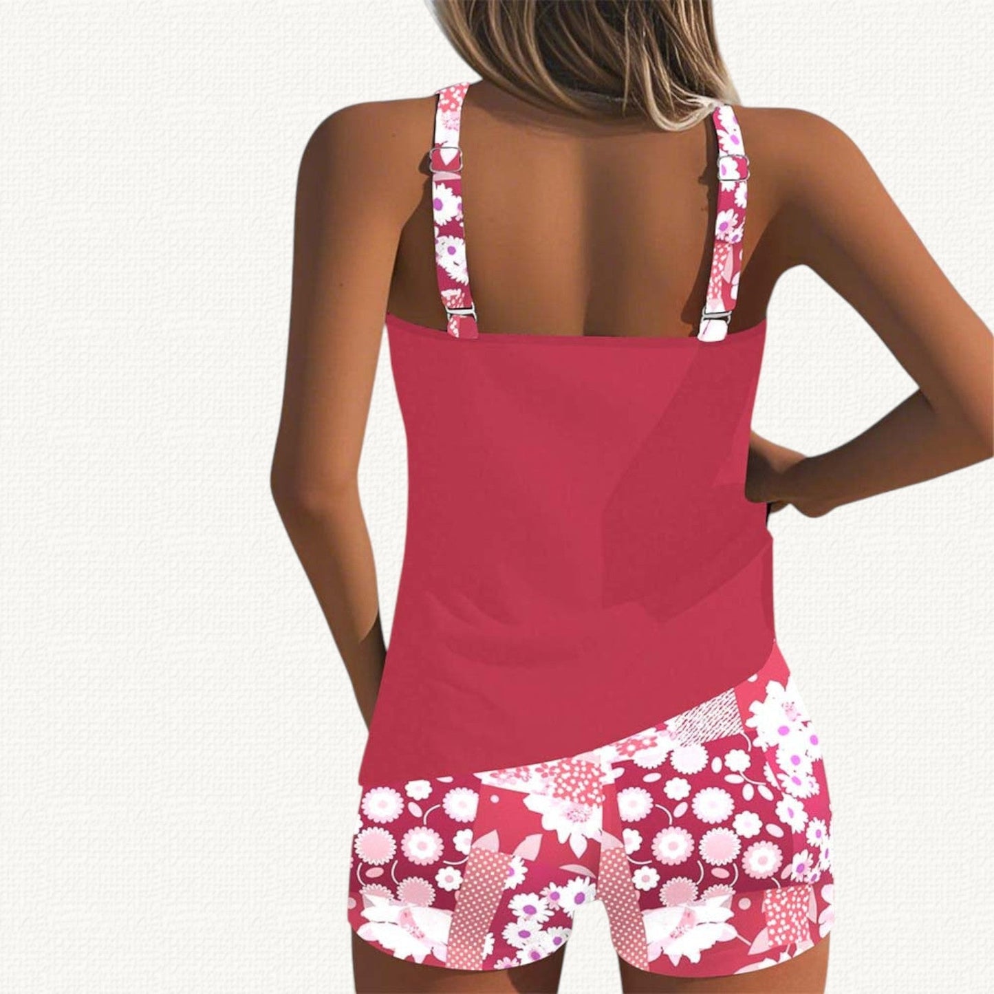 Vera | Loose Tankini Premium con Floral Bermudas