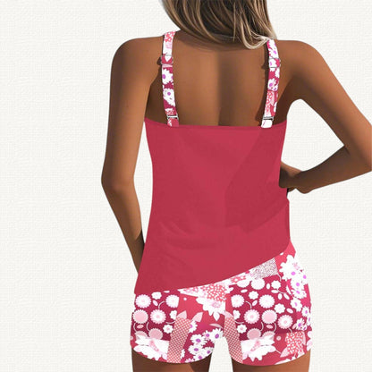 Vera | Loose Tankini Premium con Floral Bermudas