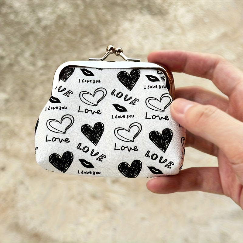 Silueta Corazón con Estampado de Autor Cartera de Piel Premium