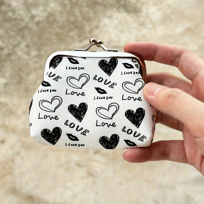 Silueta Corazón con Estampado de Autor Cartera de Piel Premium