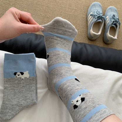 Lässige Calcetines de Hilo con Welpenmotiv