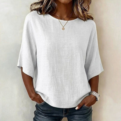 Lässige Einfarbige Blusa de Seda