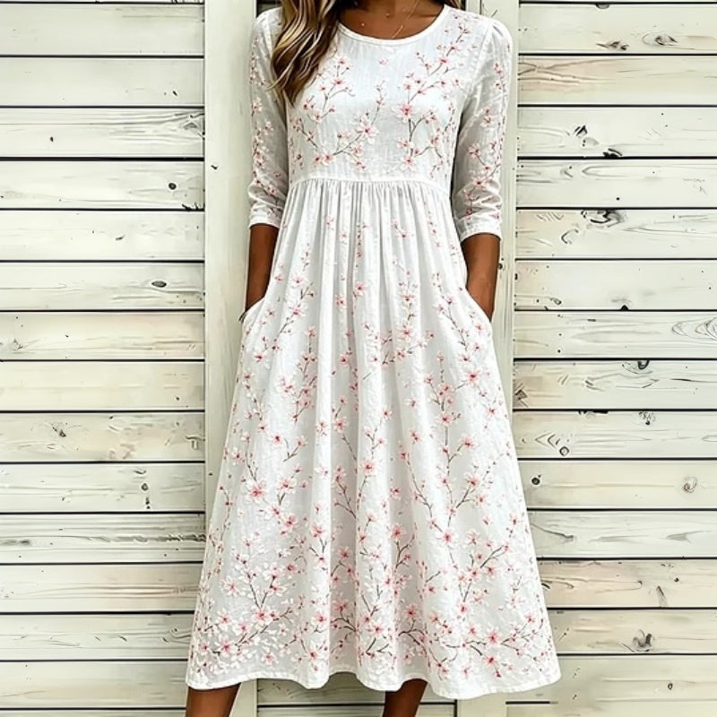 Casual Refinado Vestido Haute Couture con Motivo Botánico