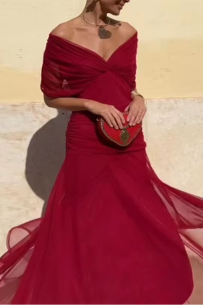 Luisa | Elegant Long Party Vestido con V-Neck