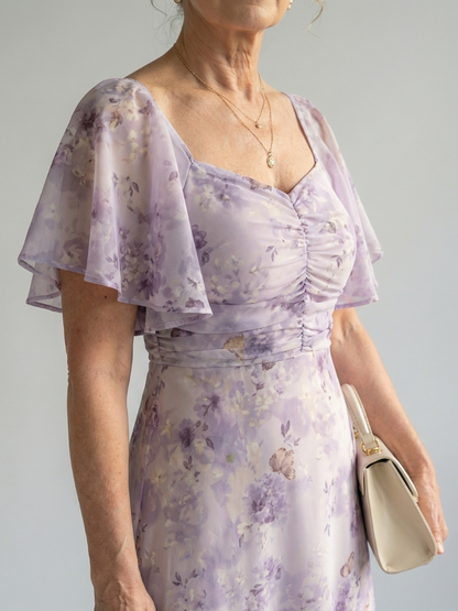 Vaelis |  Flutter Sleeve Vestido Midi