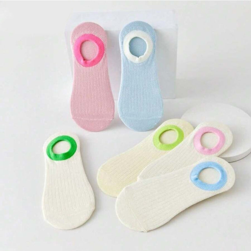 Lässige Calcetines de Hilo con Farbblockmuster