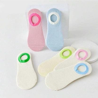 Lässige Calcetines de Hilo con Farbblockmuster