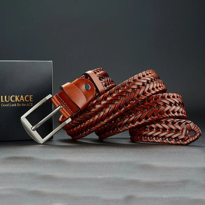 David Woven Leather Belt