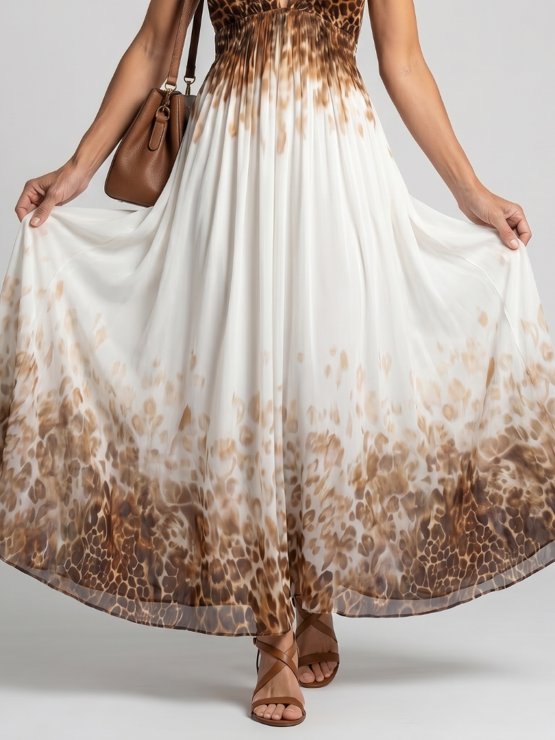 Orlune | Pleated White Vestido Midi