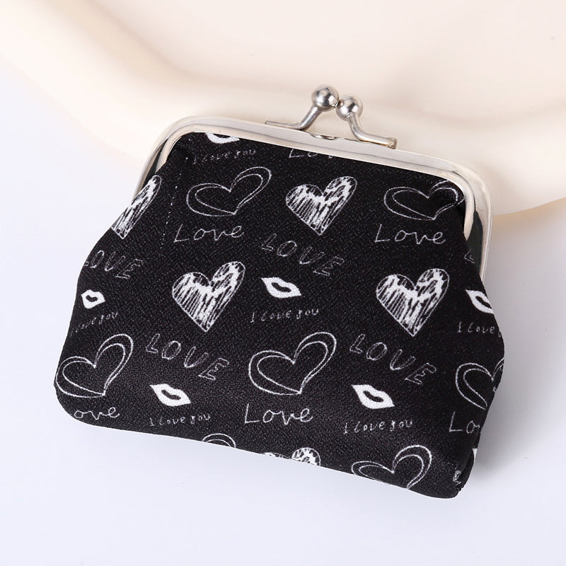Silueta Corazón con Estampado de Autor Cartera de Piel Premium