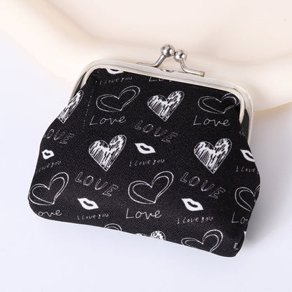 Silueta Corazón con Estampado de Autor Cartera de Piel Premium