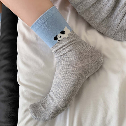 Lässige Calcetines de Hilo con Welpenmotiv