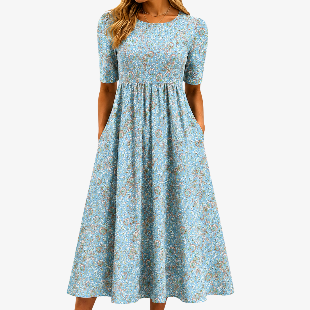 Seaside Mosaic con Bolsillos Invisibles Vestido Maxi