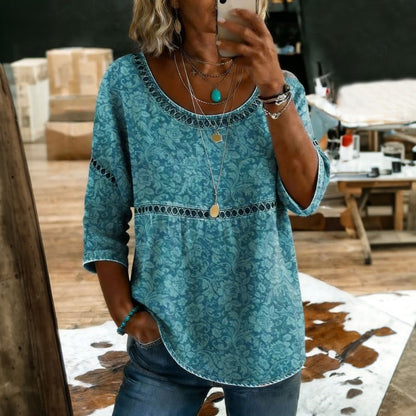 Inspiración Vintage Lässige Blusa de Seda