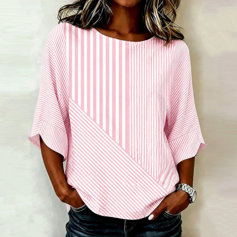 Lässige Gestreifte Blusa de Seda