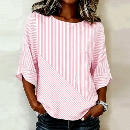 Lässige Gestreifte Blusa de Seda