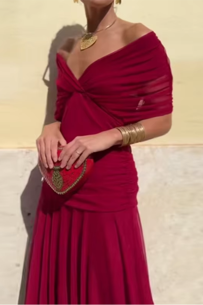 Luisa | Elegant Long Party Vestido con V-Neck