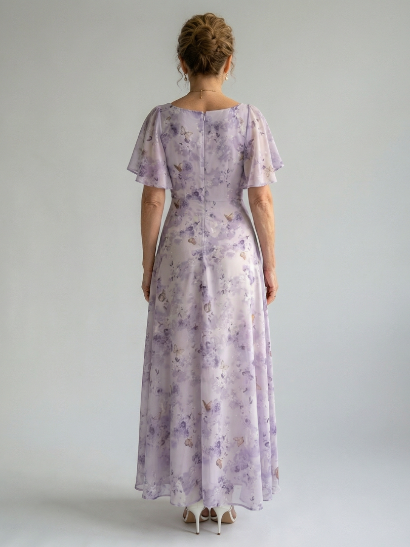 Vaelis |  Flutter Sleeve Vestido Midi