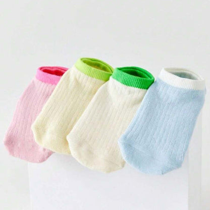 Lässige Calcetines de Hilo con Farbblockmuster